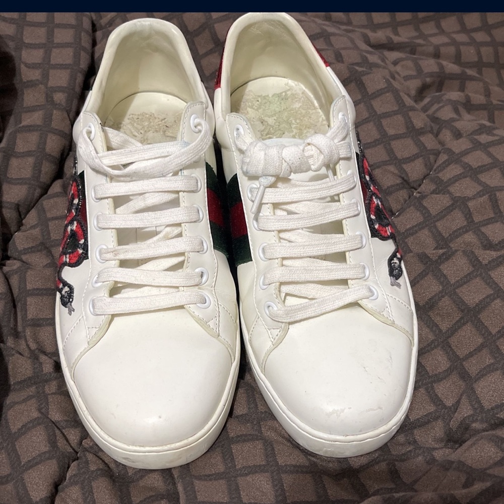 Gucci Men's Ace embroidered "snake" | white |sneaker size 9 - Picture 3 of 12